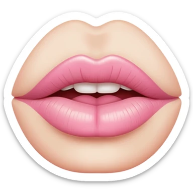 lips with light pink lipstick, iPhone style sticker