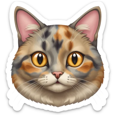 Cat that is a dilute torty sticker