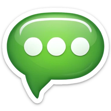 green speech bubble emoji containing white checkmark no face sticker