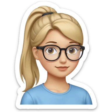 Ponytail Girl with Glasses sticker