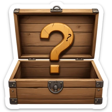 A question mark in a box sticker