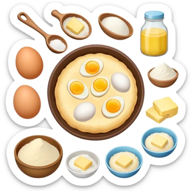 baking ingredients before preparation sticker
