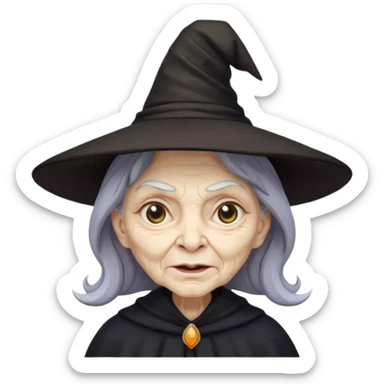dark old witch with witch hat sticker