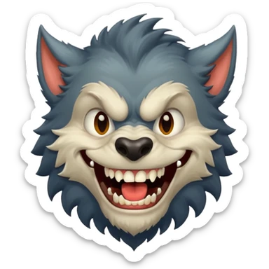 Werewolf laughing sticker