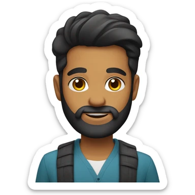 Marathi young person with black beard sticker