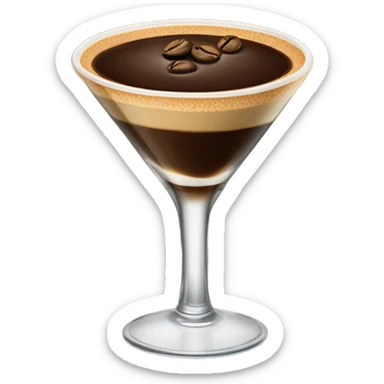 An expresso martini with one coffee seed on the top sticker