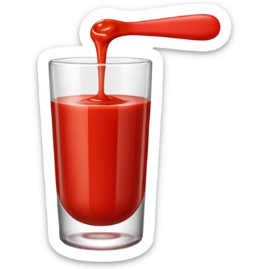tomato puree in a glass glass transparent sticker