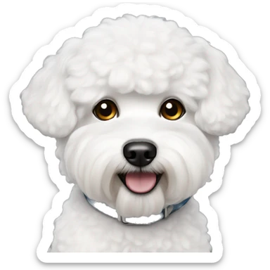 small white bichon frise dog sticker