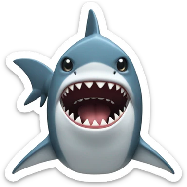 a shark doing the finger guns sticker