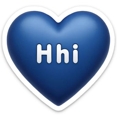 Dark blue heart with the words Hi in the middle  sticker