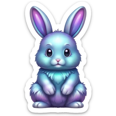 Dark iridescent bunny sticker