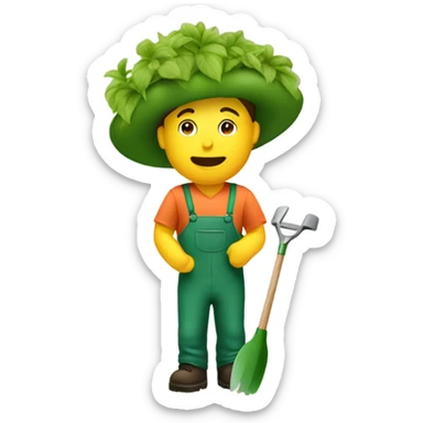 gardener with his head out the car sticker