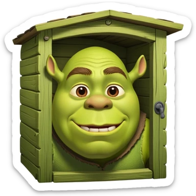 shrek gooning in his outhouse sticker