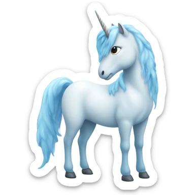 Light blue unicorn in the snow sticker