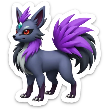 Mightyena-Zorua-Silvally-Fakémon-hybrid-creature (full body)  sticker