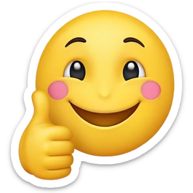 Emoji feliz con el pulgar arriba sticker