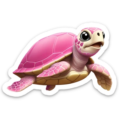 Pink sea turtle sticker