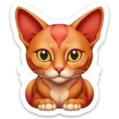 Red cat sphinx sticker