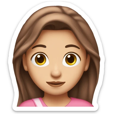 cœur brisé rose brunette rose in long hair sticker