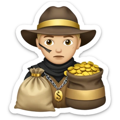 un bandit avec un sac de butin  sticker