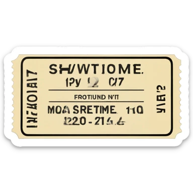 A movie ticket sticker