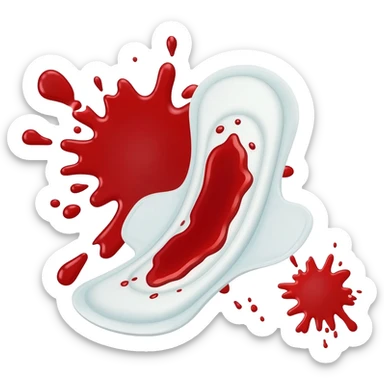 a sanitary pad with some blood splatters on it  sticker