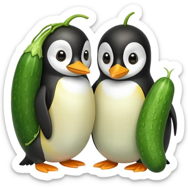 pinguine and a cucumber sticker