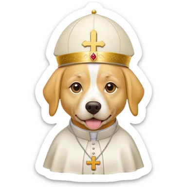 yellow dog with pope hat  sticker