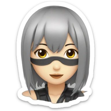 Latex anime girl sticker