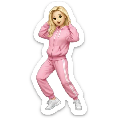 dancing-fair-haired-white-girl-pink-oversize-tracksuit sticker