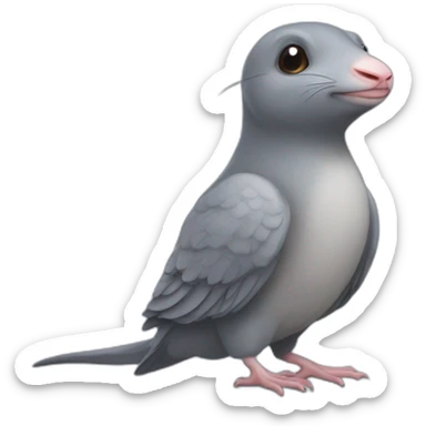 Un rat sûr un pigeon sticker
