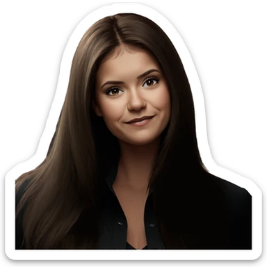 realistic portrait of brown hair sticker