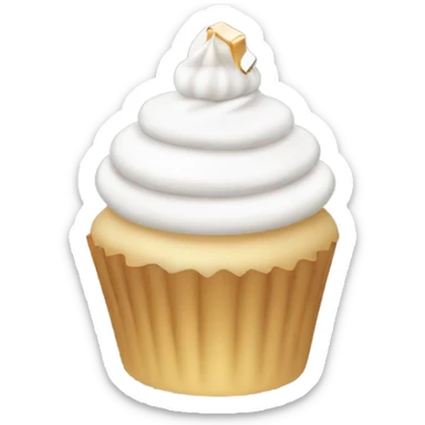 White cupcake with ring on top sticker