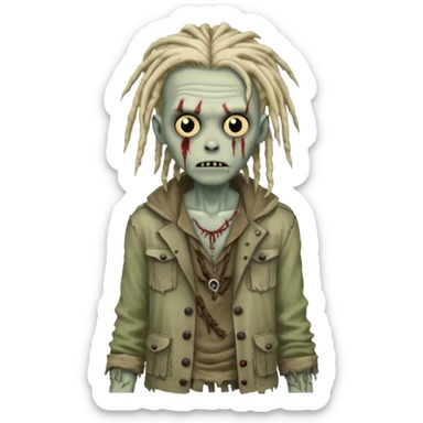 zombie boy with dreads sticker