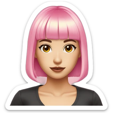 Blonde bangs bob gamer pink sticker