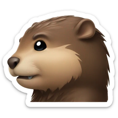 Winged beaver side profile  sticker