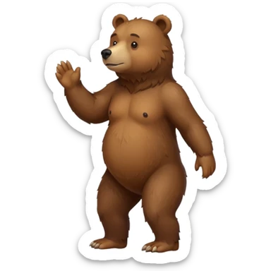 Un oso parado en 2 patas de lado sticker