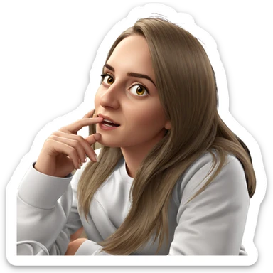 realistic portrait of girl sticker