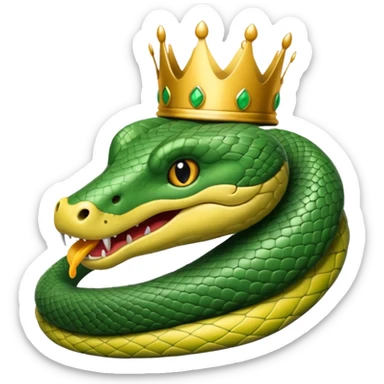 Serpiente con una corona en la cabeza sticker