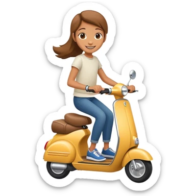 riding a scooter sticker