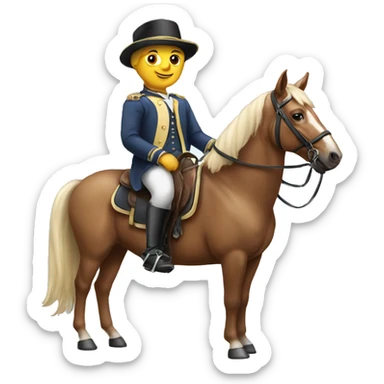 Frenchy sitting on a horse back sticker