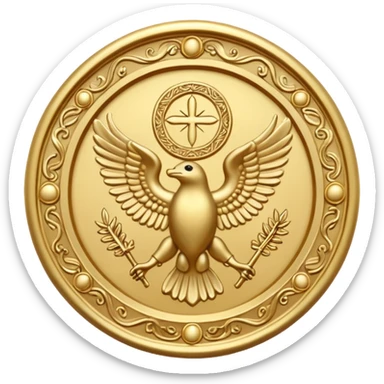 seal of Archangel Michael, ancient script, ornate, spiritual sticker