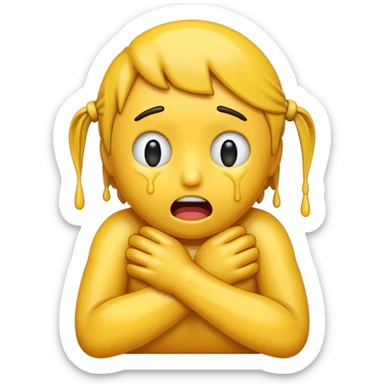 emoji strangling its self sticker