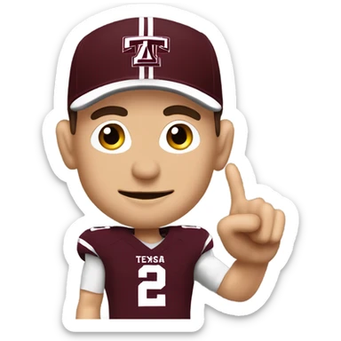Johnny manziel in a Texas a&m maroon uniform holding up one thumb  sticker