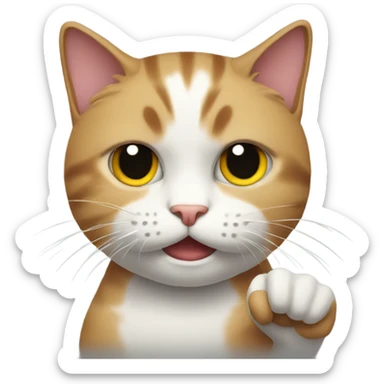A cat with a thumbs down sticker