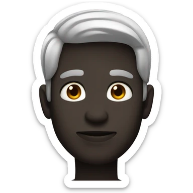 discord slight smile with black skin tone sticker
