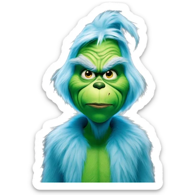 the grinch but blue sticker