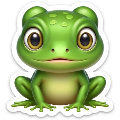 cute green frog with big eyes sticker
