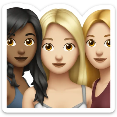Three girlfriends, blonde redhead and brunette sticker