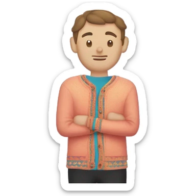 Folklor cardigan with stars on the elbows sticker